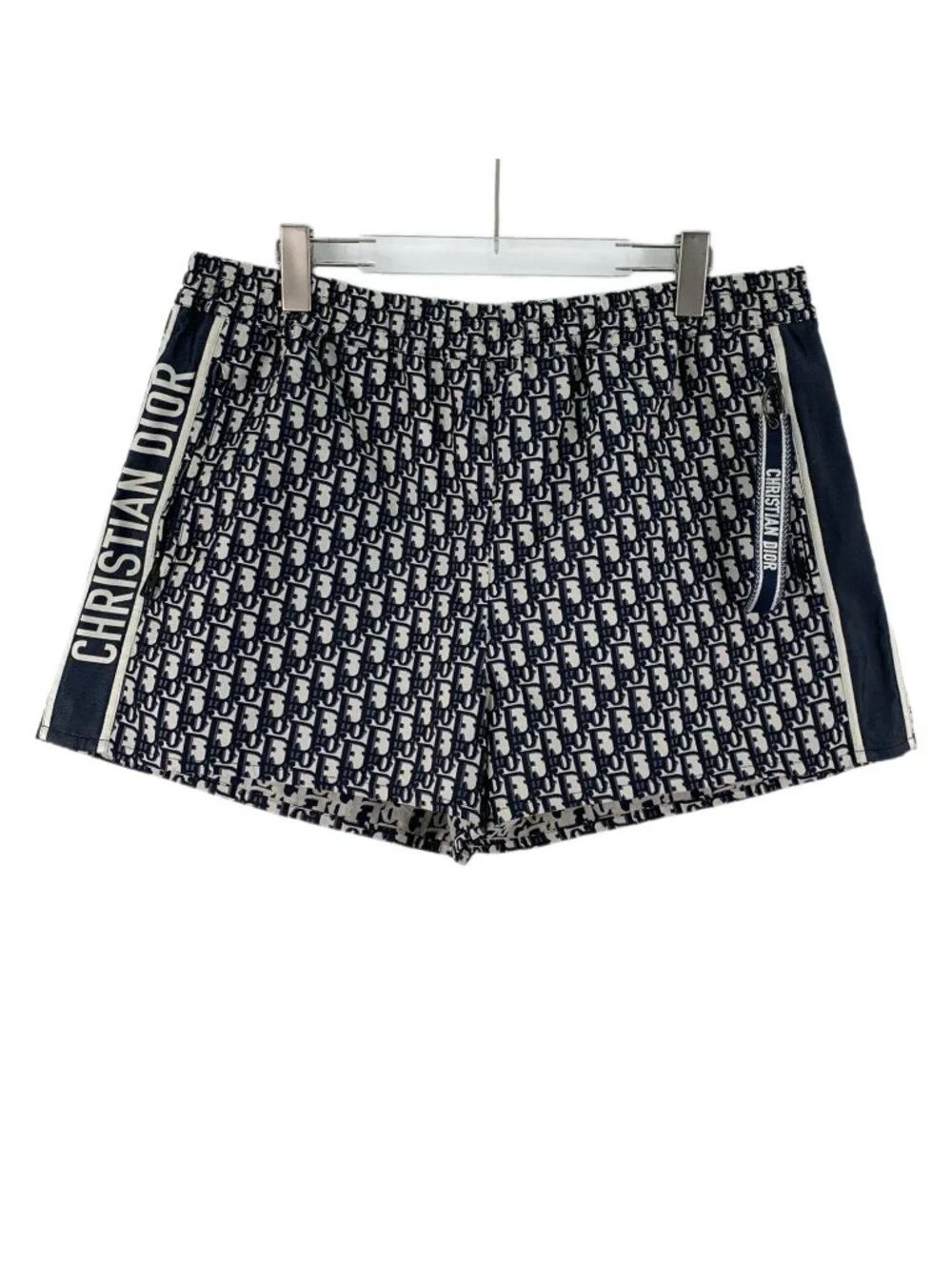 Dior Navy Logo Jacquard All-Over Print Casual Shorts